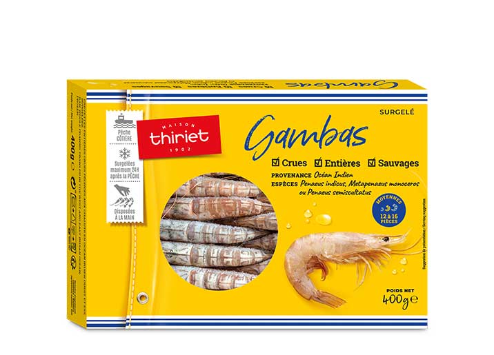 Crevettes entières crues