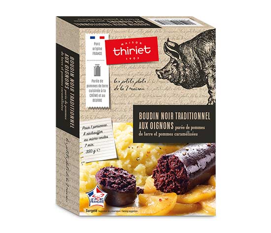 Boudin noir aux oignons, purée de pommes de terre