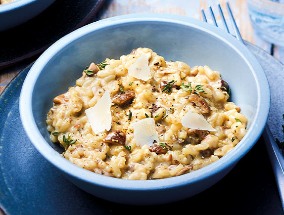 Plats cuisinés en promotion - Risotto aux champignons de Paris et cèpes