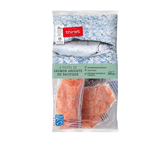 4 Pavés de saumon argenté du Pacifique avec peau