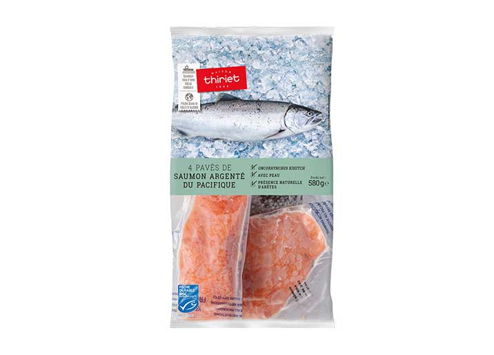 4 Pavés de saumon argenté du Pacifique avec peau