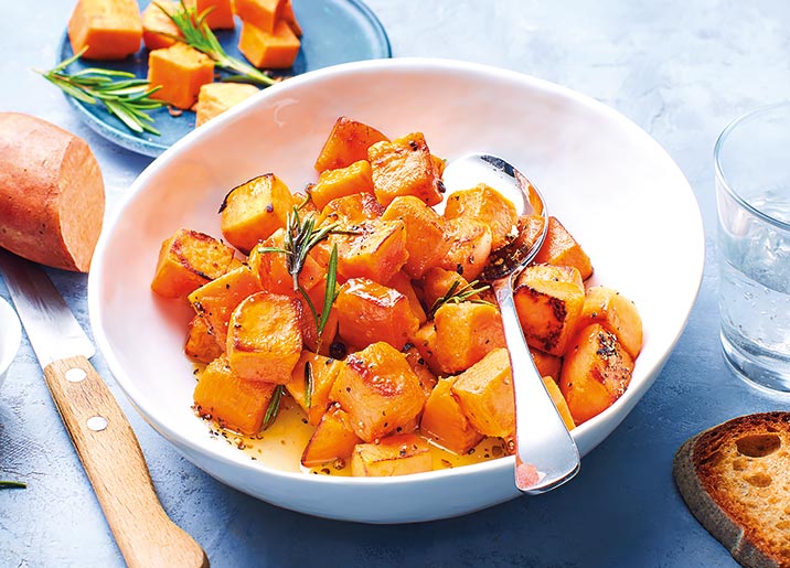 Patates douces en cubes
