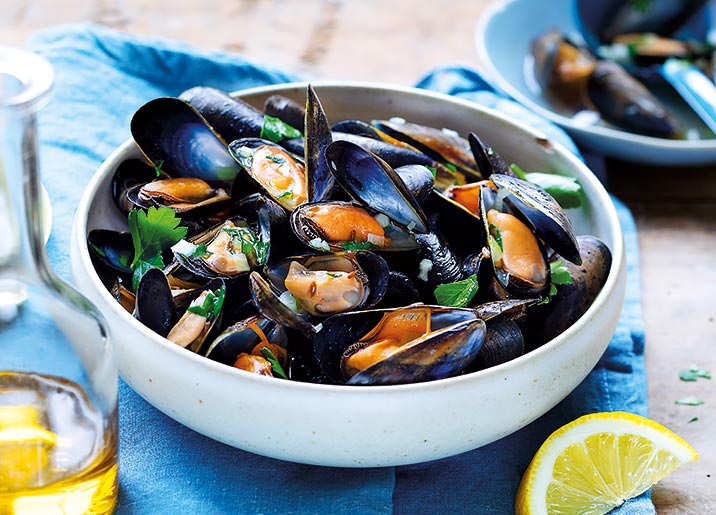 Moules de bouchot entières précuites biologiques