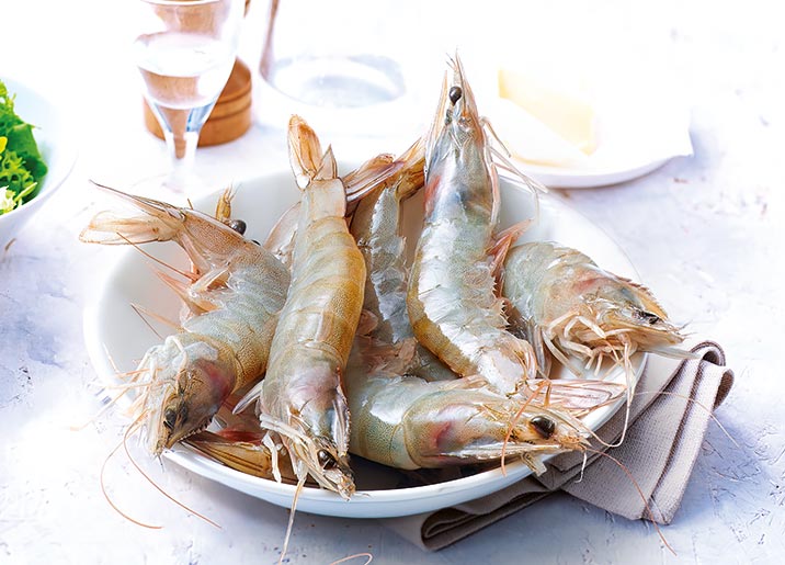 Gambas entières crues