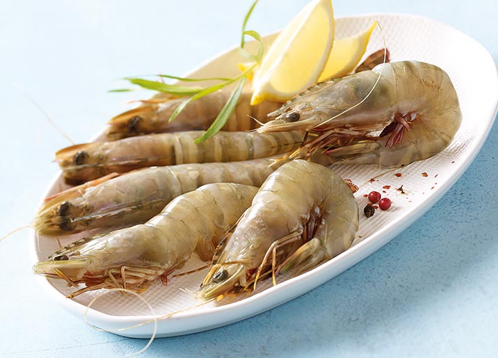 Crevettes entières crues