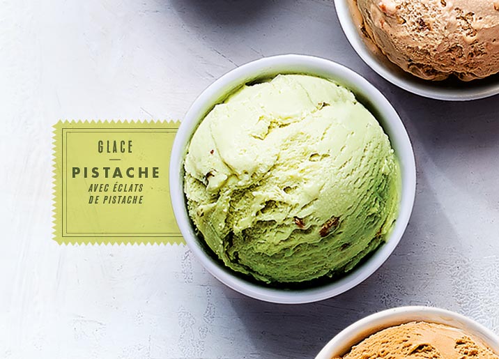 Glace pistache avec éclats de pistache
