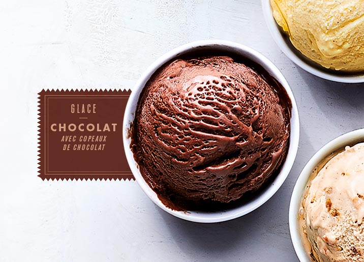 Glace chocolat avec copeaux de chocolat
