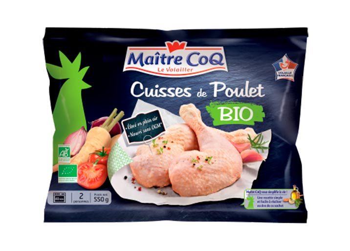 2 Cuisses de poulet jaune fermier biologique