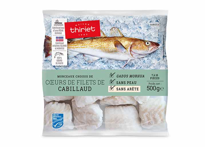 Morceaux choisis de coeurs de filets de cabillaud