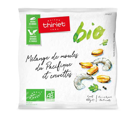 Mélange de Moules du Pacifique et Crevettes biologiques
