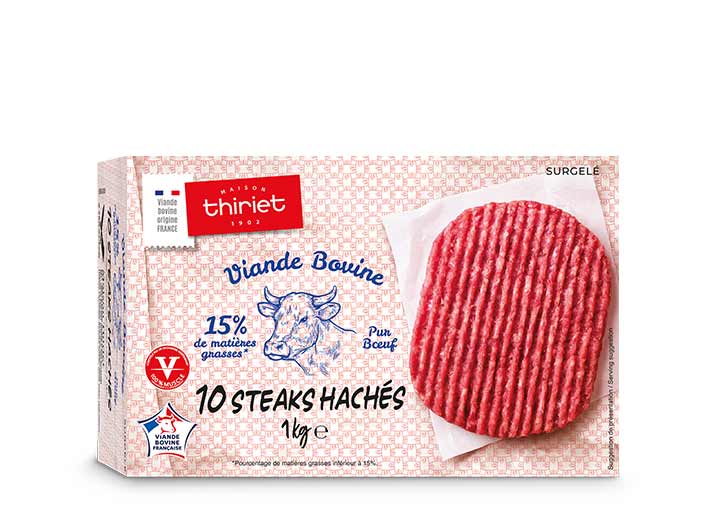 10 Steaks hachés pur boeuf 15% M.G.