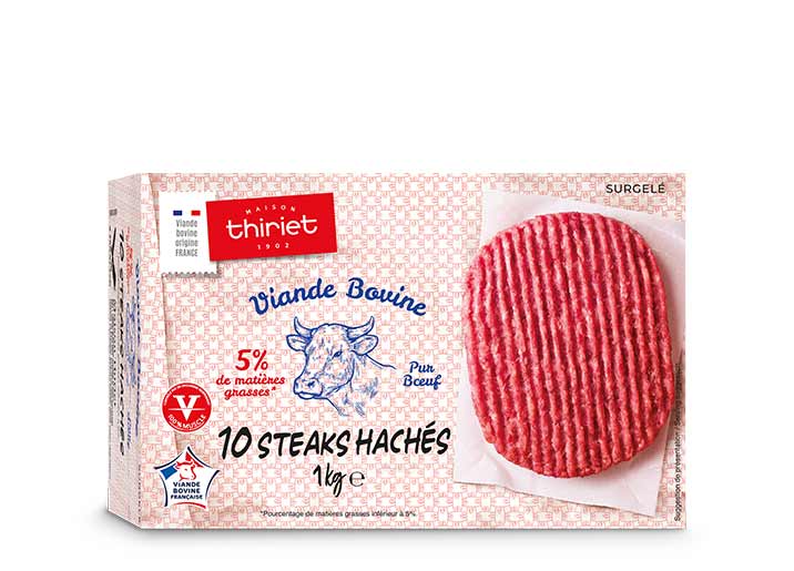 10 Steaks hachés pur boeuf 5% M.G.
