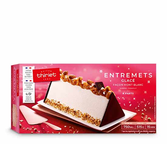 Bûche glacée façon Mont Blanc, marron - chantilly