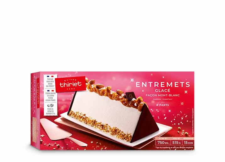 Bûche glacée façon Mont Blanc, marron - chantilly