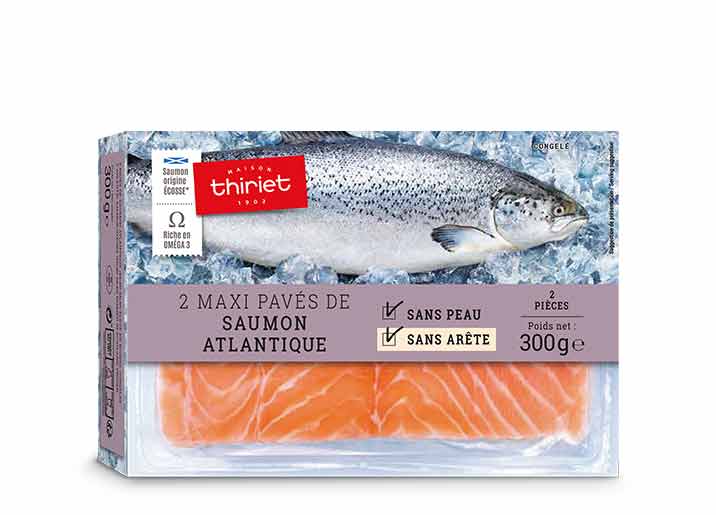 2 Maxi pavés de saumon Atlantique origine Ecosse