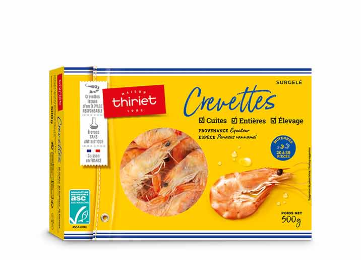 Crevettes entières cuites