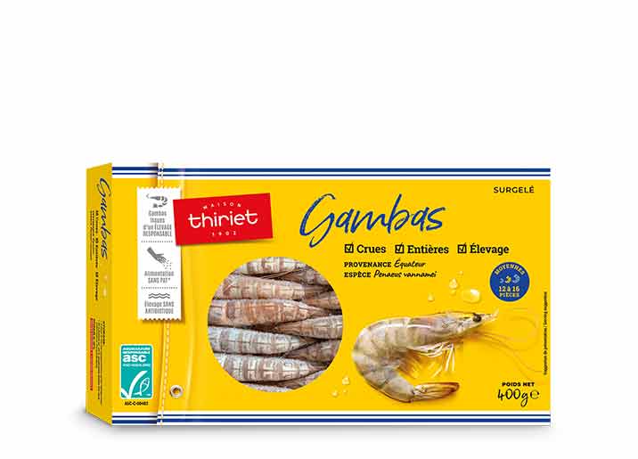 Crevettes entières crues