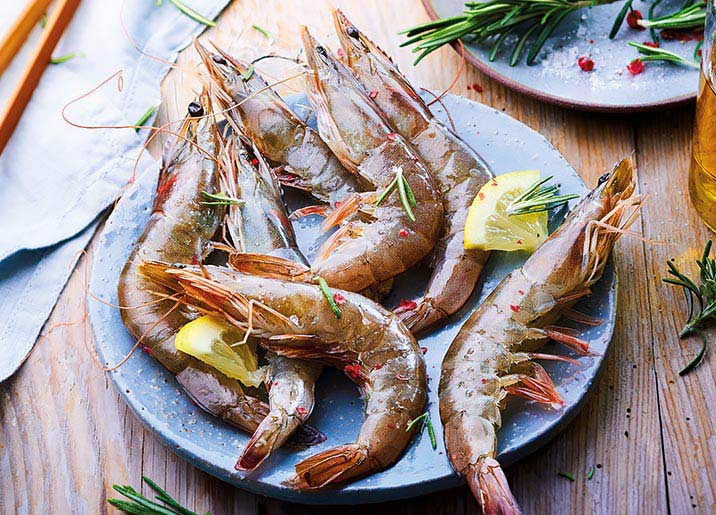 Gambas entières crues