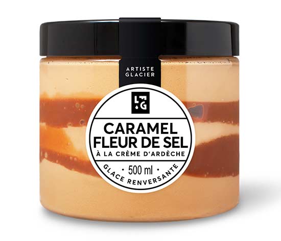 Crème glacée Caramel à la fleur de sel à la crème d'Ardèche