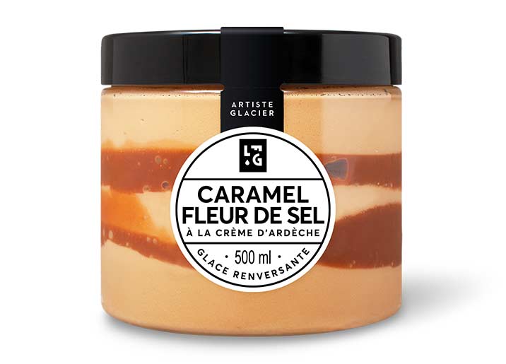 Crème glacée Caramel à la fleur de sel à la crème d'Ardèche