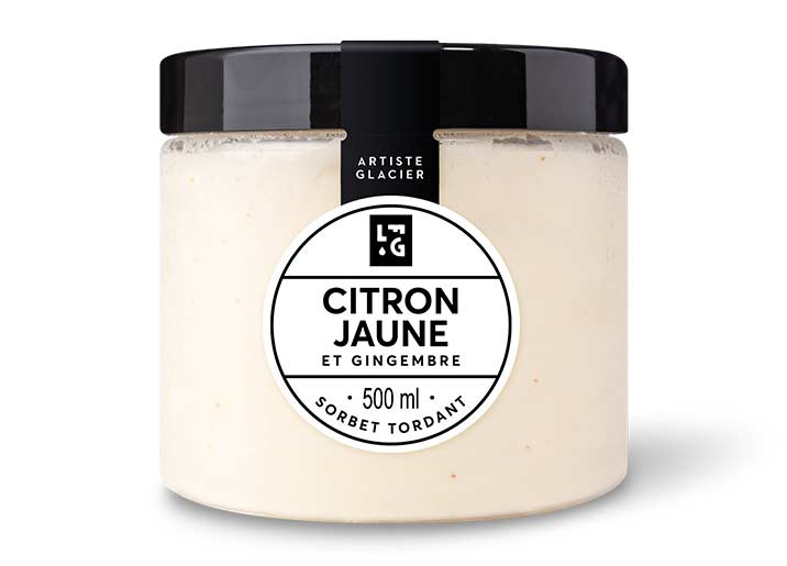 Sorbet Plein Fruit Citron jaune et gingembre