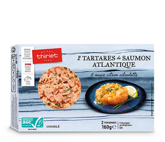 2 tartares de saumon Atlantique et sauce citron ciboulette