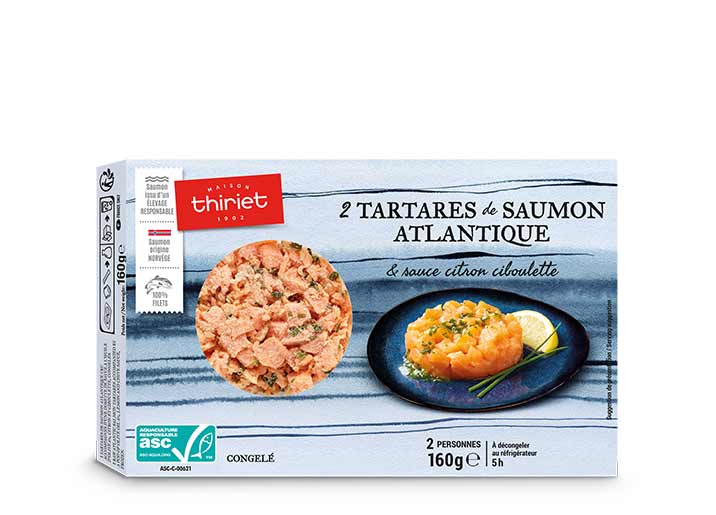 2 tartares de saumon Atlantique et sauce citron ciboulette