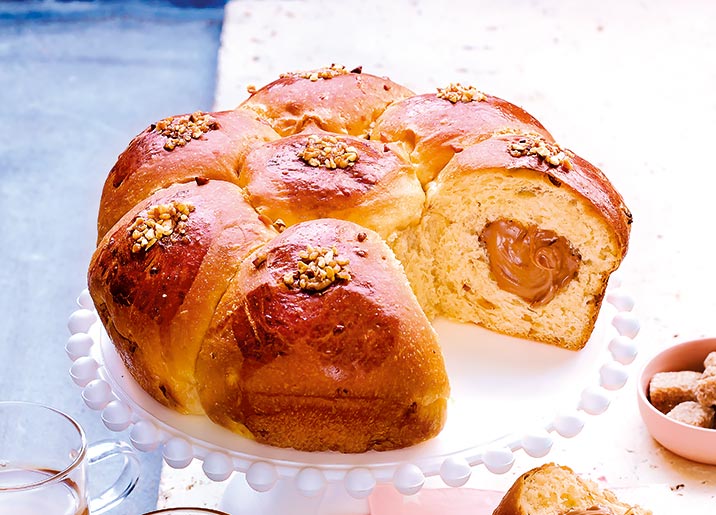 Brioche fourrée au praliné amande - noisette