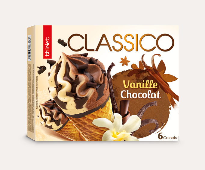 6 Cornets Classico Vanille gousse/Chocolat