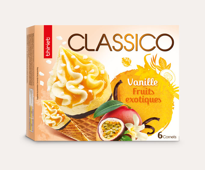 6 Cornets Classico Vanille gousse/Fruits exotiques