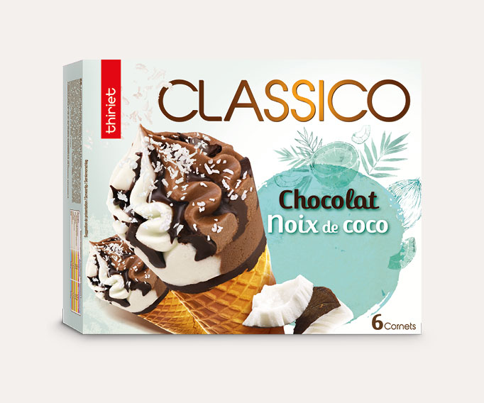 6 Cornets Classico Chocolat/noix de coco