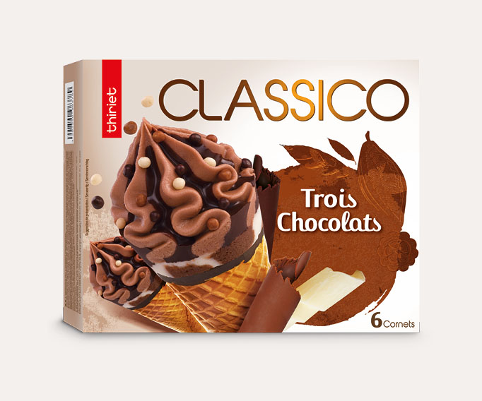 6 Cornets Classico 3 Chocolats