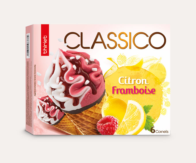6 Cornets Classico Citron/Framboise