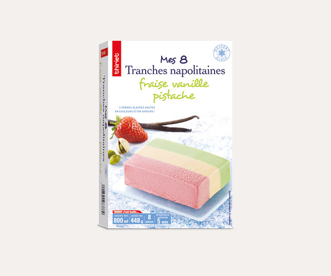 8 Tranches napolitaines fraise vanille pistache