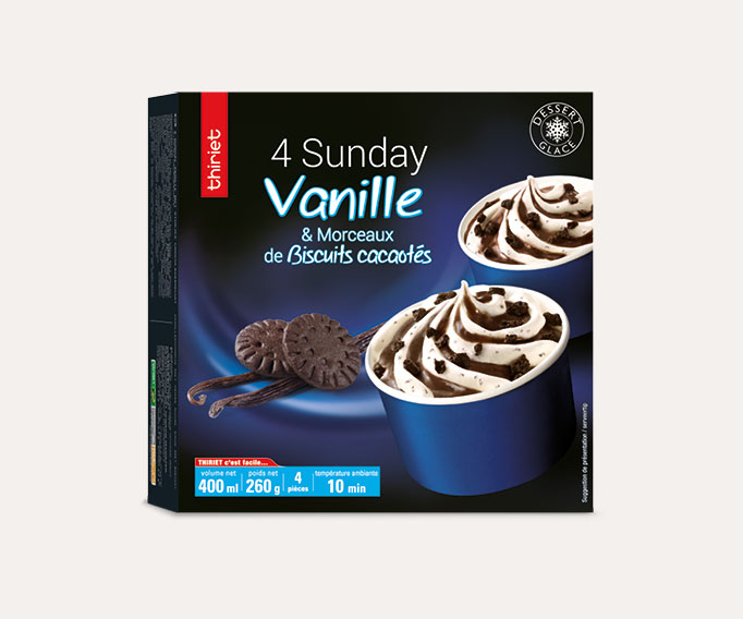 4 Sunday vanille et morceaux de biscuits cacaotés