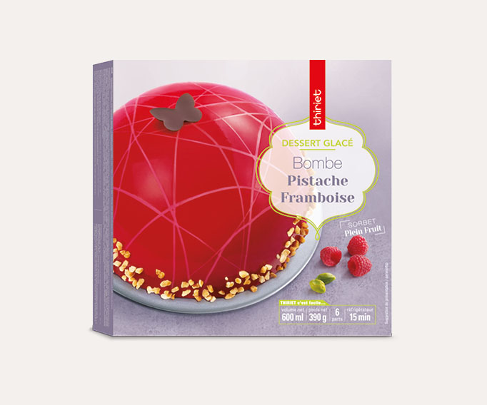 Bombe glacée pistache/framboise