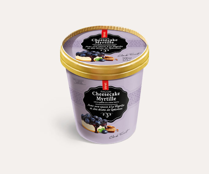 Pot Crème Glacée Façon cheesecake Myrtille