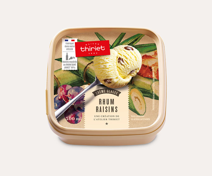 Crème glacée Rhum Raisins