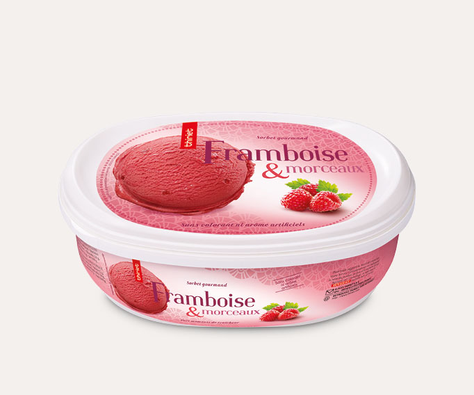 Sorbet Framboise et morceaux de framboise