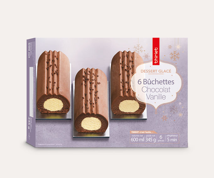 6 Bûchettes chocolat/vanille