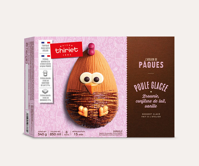 Poule glacée brownie - confiture de lait - vanille