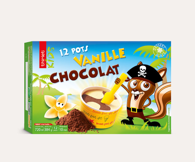 12 Pots Vanille/chocolat 'spécial enfants'