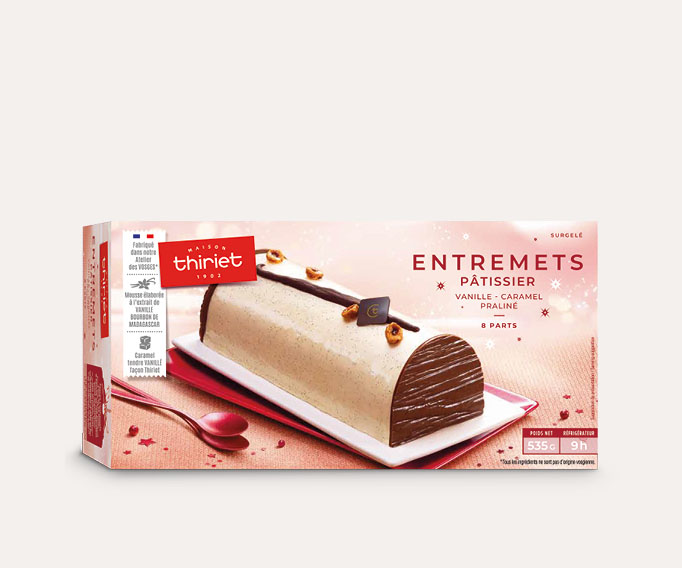 Entremets pâtissier vanille - caramel - praliné