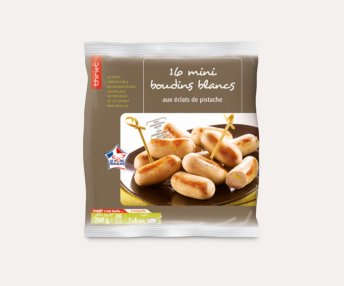 16 Mini boudins blancs aux éclats de pistache