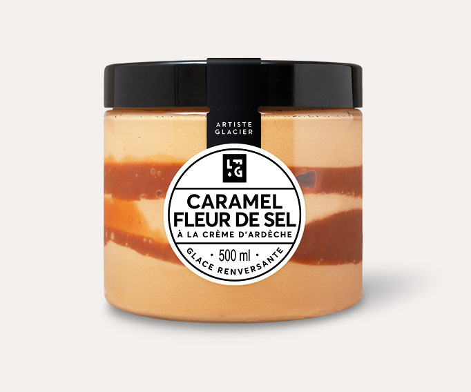Crème glacée Caramel à la fleur de sel à la crème d'Ardèche