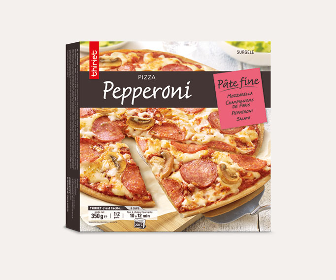 Pizza pâte fine pepperoni