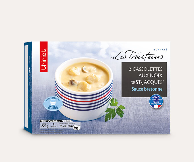 2 Cassolettes noix de St-Jacques*, sauce bretonne