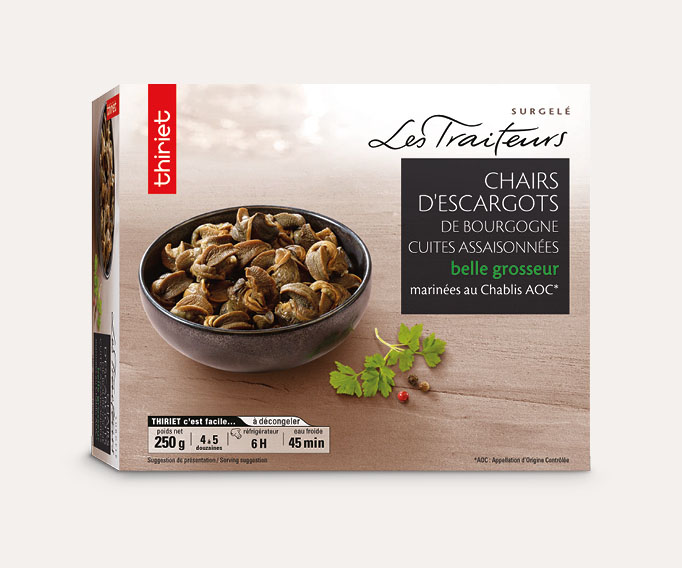 Chairs d'escargots de Bourgogne cuites