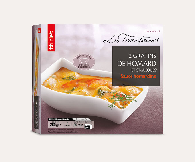 2 Gratins de homard et StJacques* sauce homardine surgelé, gamme