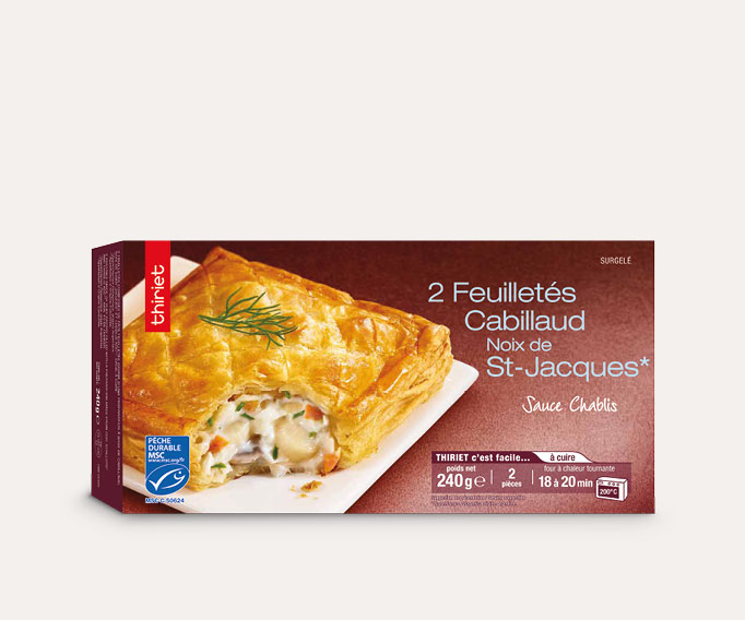 2 Feuilletés cabillaud et noix de St-Jacques